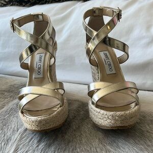 Jimmy Choo Gold Espadrilles